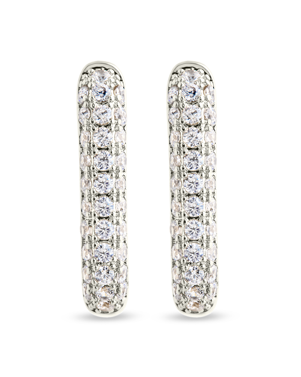 Francesca CZ Rectangular Hoop Earrings