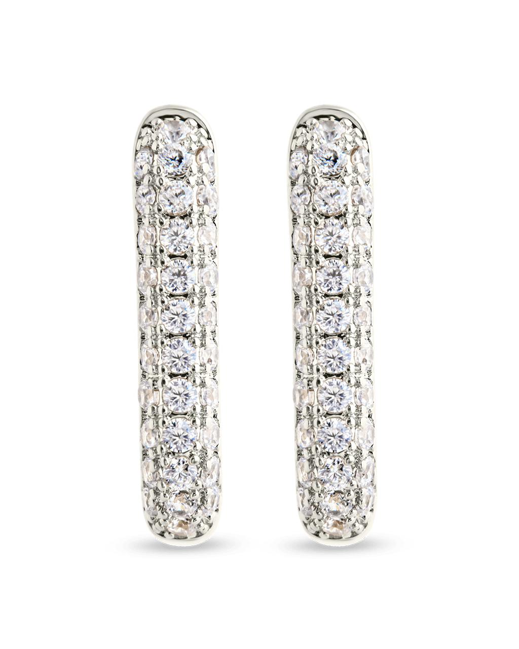 Francesca CZ Rectangular Hoop Earrings - Sterling Forever