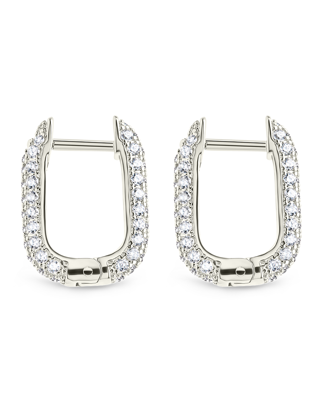 Francesca CZ Rectangular Hoop Earrings