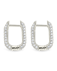 Francesca CZ Rectangular Hoop Earrings - Sterling Forever
