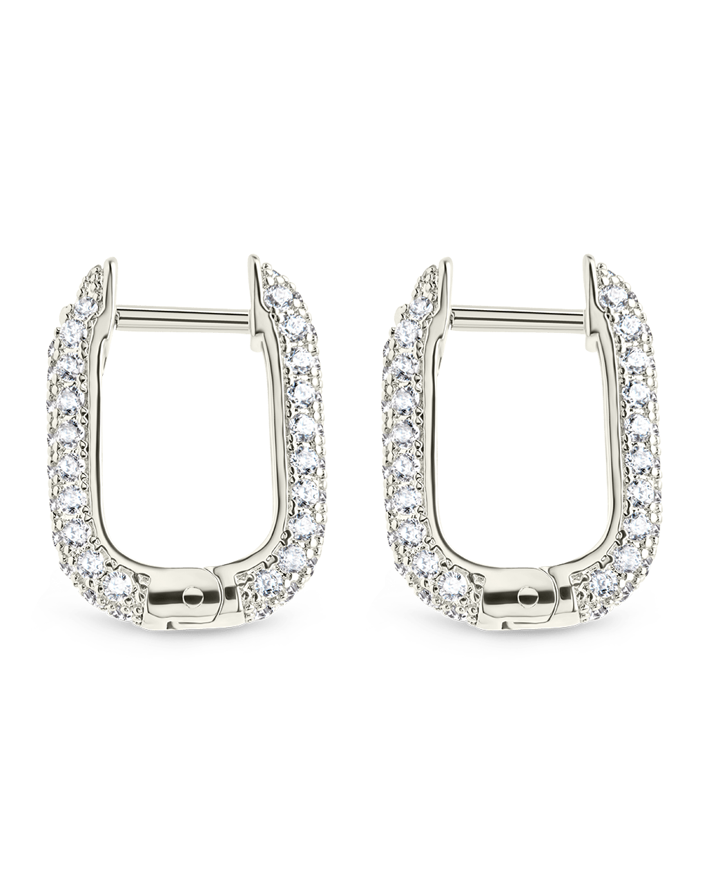 Francesca CZ Rectangular Hoop Earrings - Sterling Forever