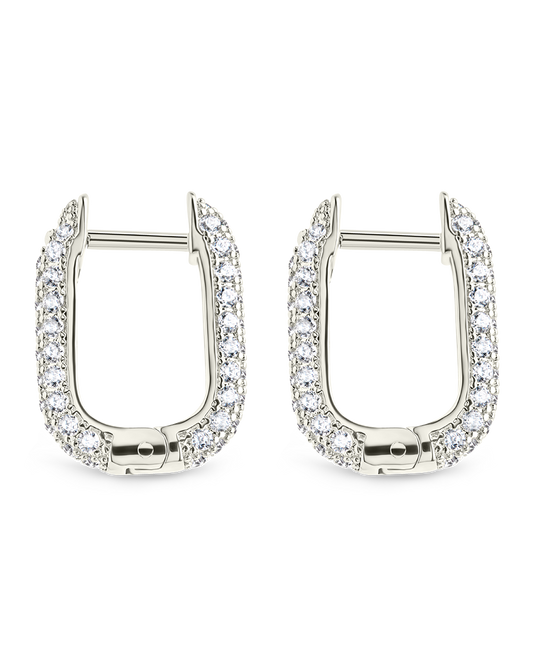 Francesca CZ Rectangular Hoop Earrings