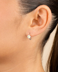 Stella Flower Micro Hoop Earrings - Sterling Forever