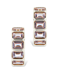 Nyssa Bezel CZ Station Hoop Earrings - Sterling Forever