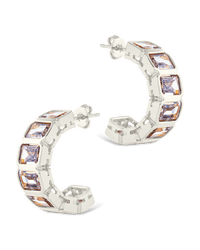 Nyssa Bezel CZ Station Hoop Earrings - Sterling Forever
