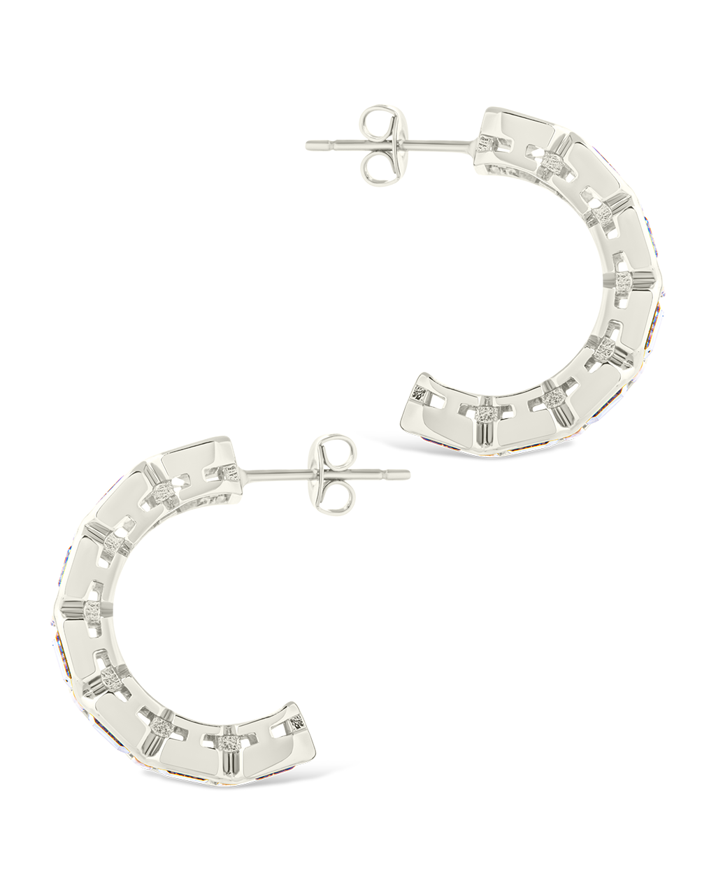 Nyssa Bezel CZ Station Hoop Earrings