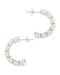 Nyssa Bezel CZ Station Hoop Earrings - Sterling Forever