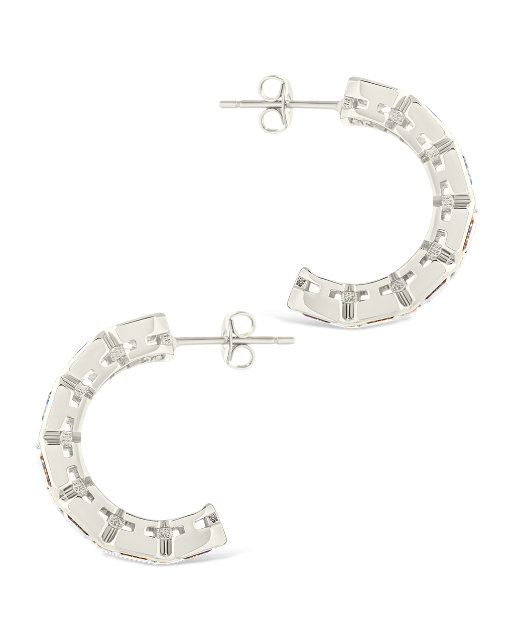Nyssa Bezel CZ Station Hoop Earrings - Sterling Forever