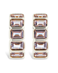 Nyssa Bezel CZ Station Hoop Earrings - Sterling Forever