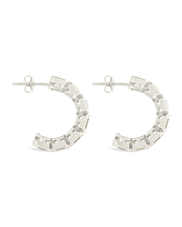 Nyssa Bezel CZ Station Hoop Earrings - Sterling Forever