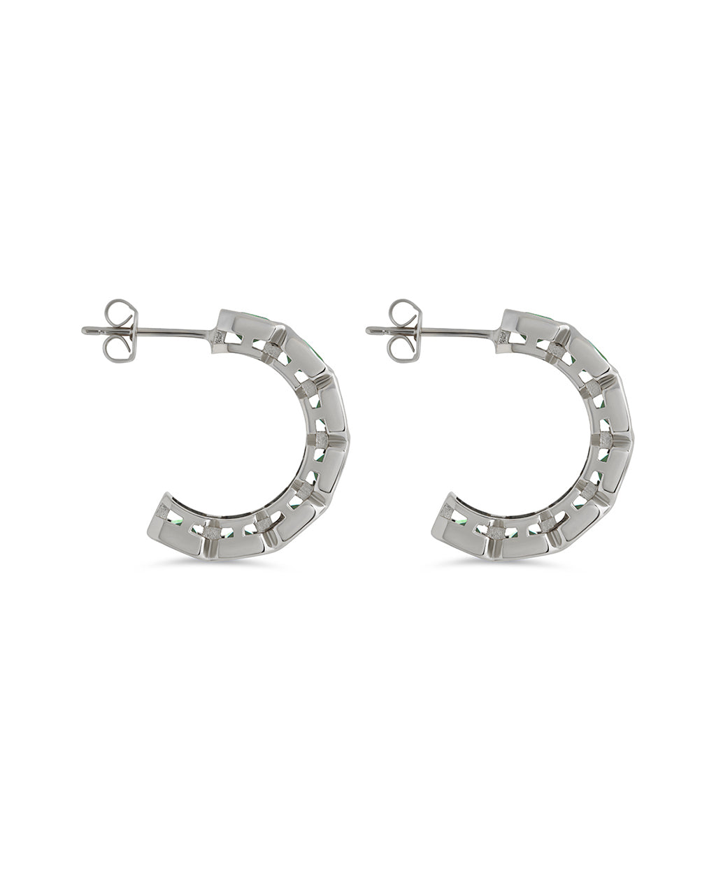 Nyssa Bezel CZ Station Hoop Earrings