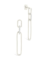 Chelle CZ Mixed Link Drop Studs - Sterling Forever