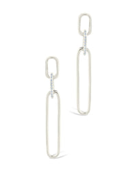 Chelle CZ Mixed Link Drop Studs - Sterling Forever