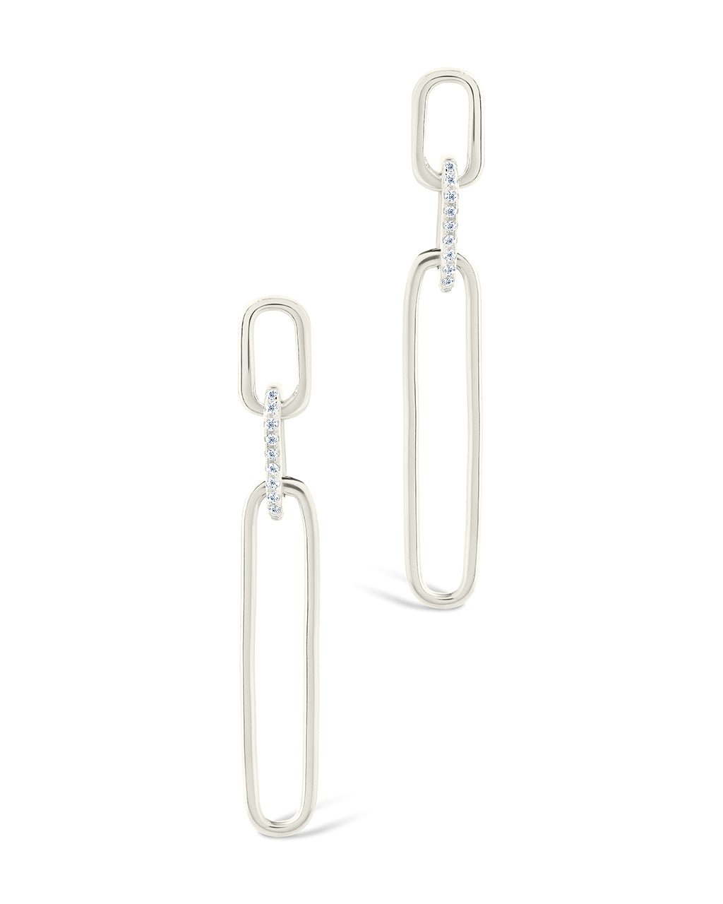 Chelle CZ Mixed Link Drop Studs - Sterling Forever