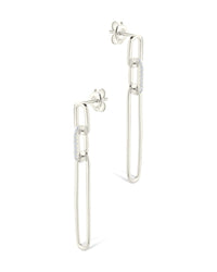 Chelle CZ Mixed Link Drop Studs - Sterling Forever