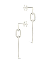 Chelle CZ Mixed Link Drop Studs - Sterling Forever