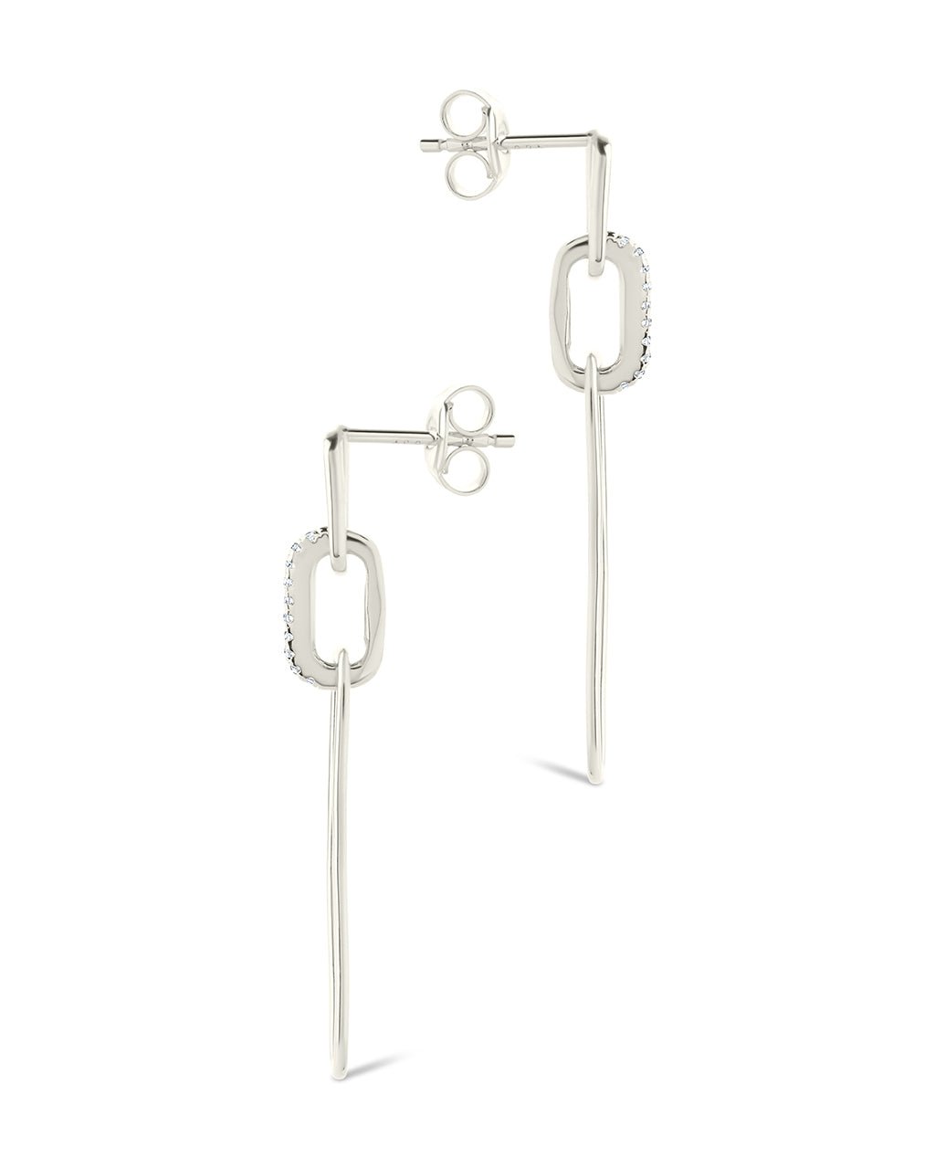 Chelle CZ Mixed Link Drop Studs - Sterling Forever
