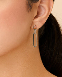 Chelle CZ Mixed Link Drop Studs - Sterling Forever