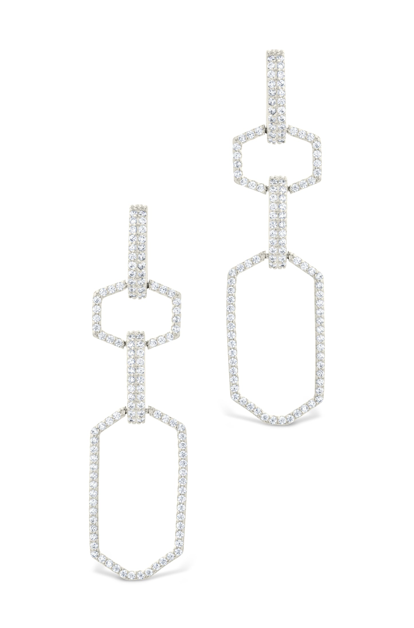 Harlene CZ Chain Link Drop Stud Earrings
