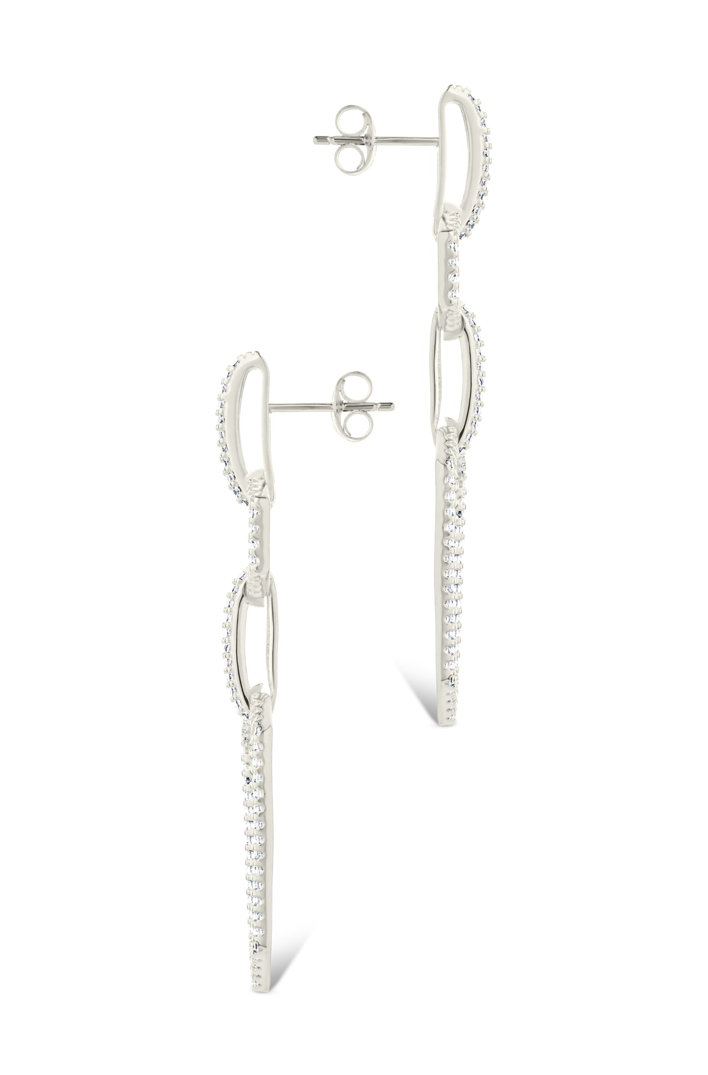 Harlene CZ Chain Link Drop Stud Earrings