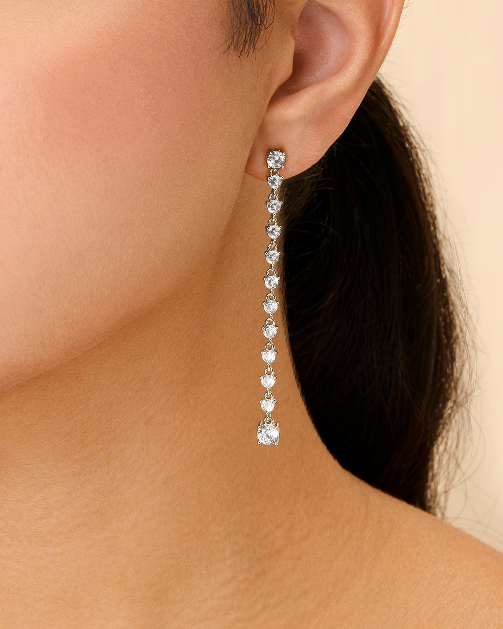 Layken CZ Stationed Stud Earrings