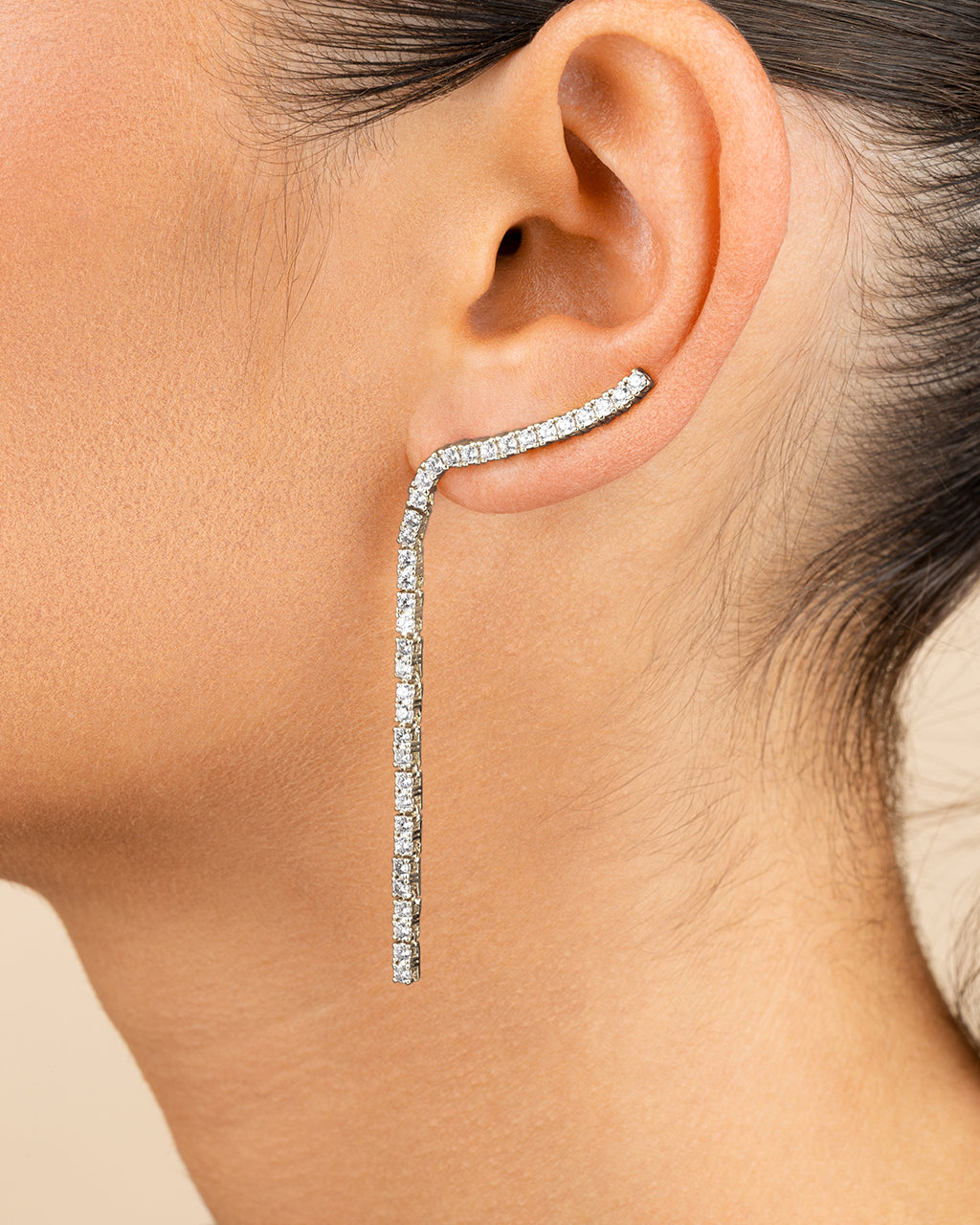 Arwen CZ Crawler Dangle Stud Earrings