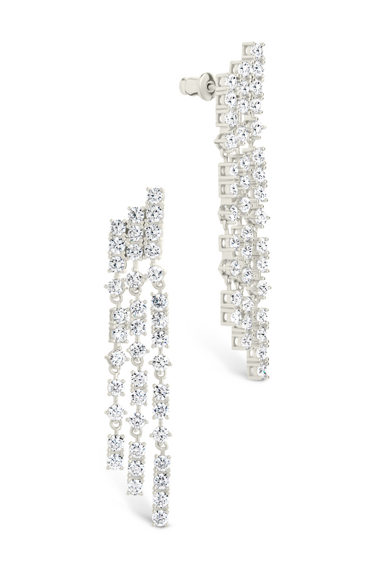 Linda CZ Dangle Stud Earrings