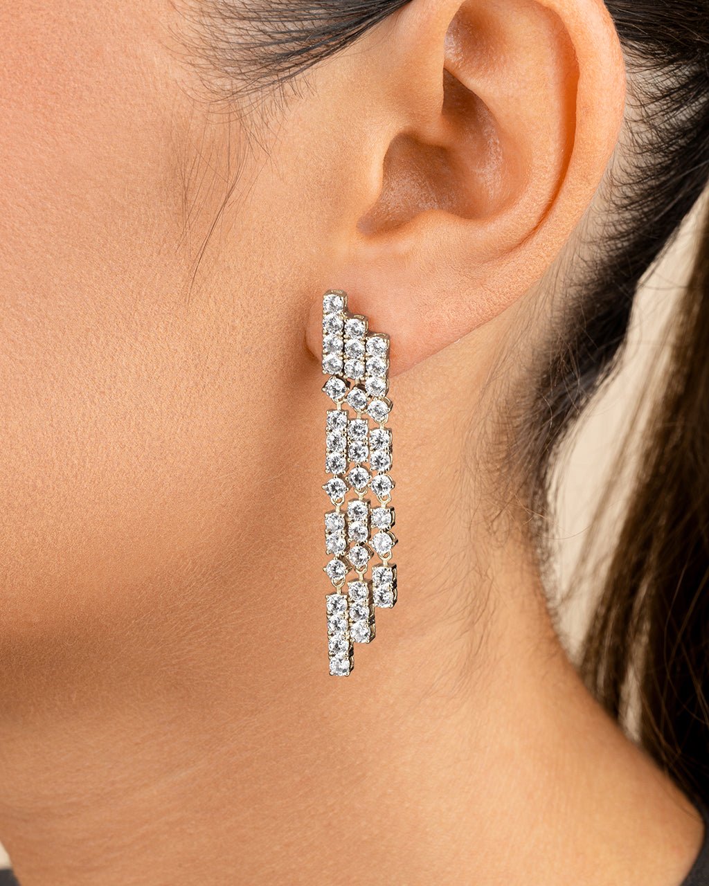Linda CZ Dangle Stud Earrings - Sterling Forever