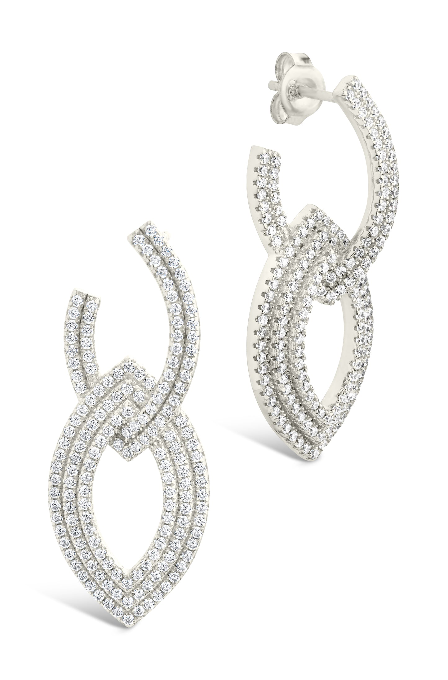 Lilah CZ Interlocking Drop Stud Earrings
