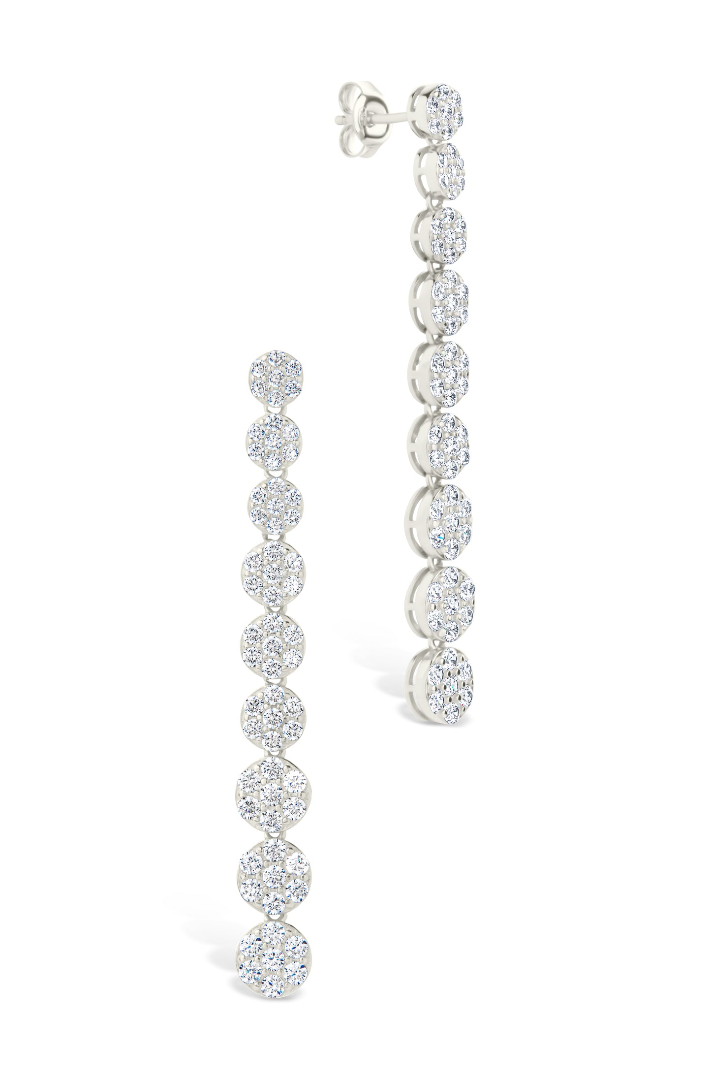 Jessa CZ Circle Drop Stud Earrings