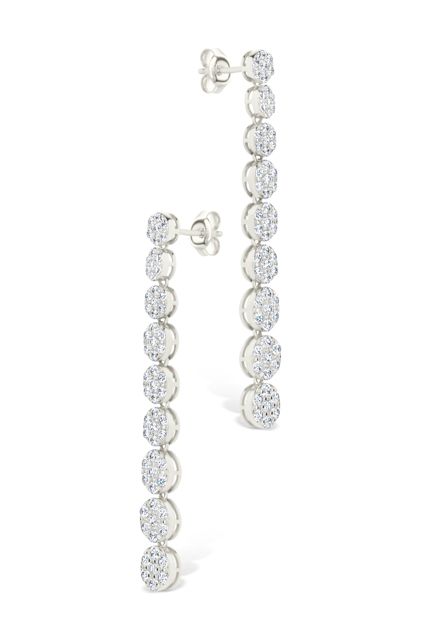 Jessa CZ Circle Drop Stud Earrings