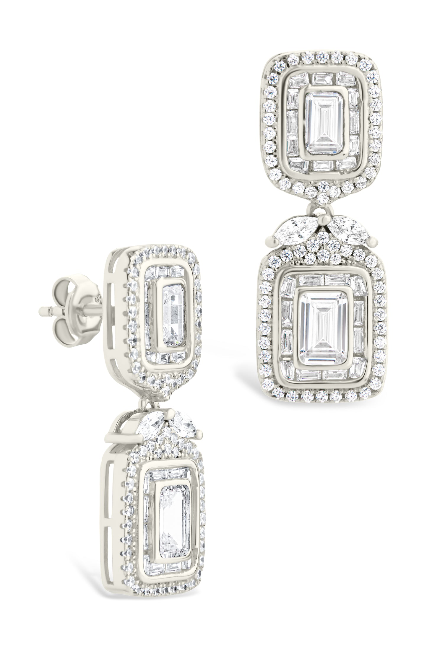 Trina CZ Square Drop Earrings