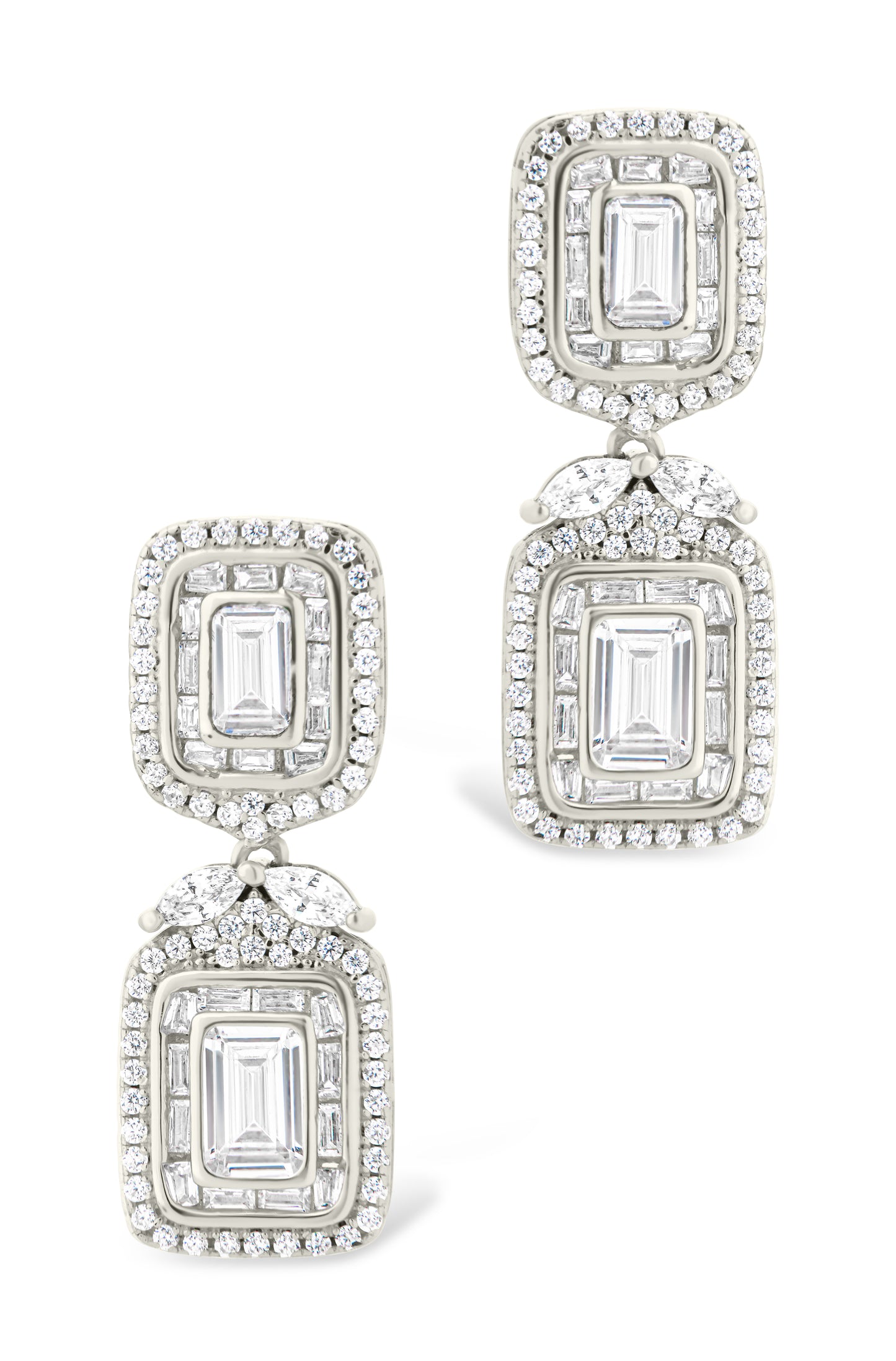 Trina CZ Square Drop Earrings