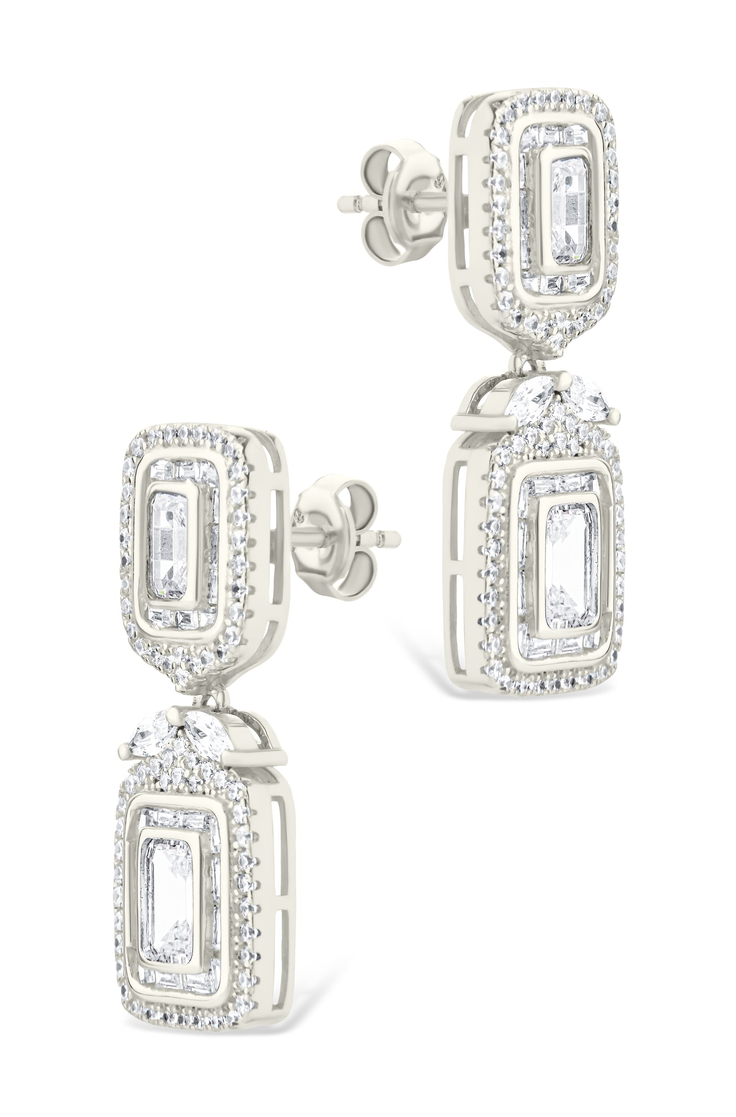 Trina CZ Square Drop Earrings