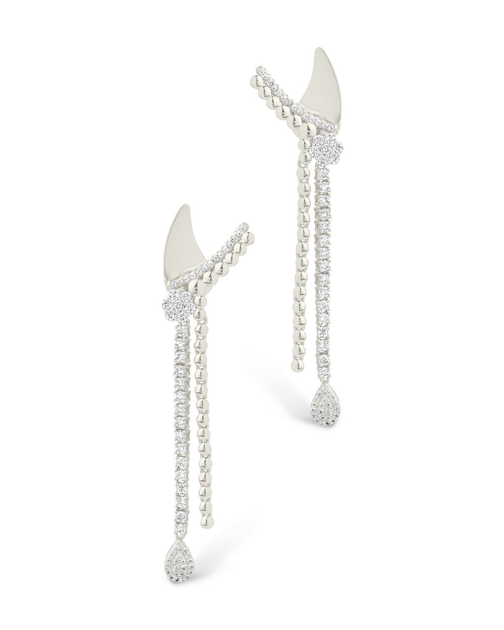Lowen CZ Beaded Dangle Stud Earrings - Sterling Forever