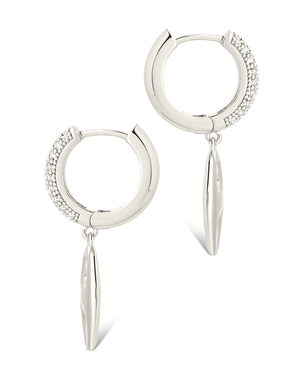 Bliss CZ Anchor Chain Micro Hoop Earrings - Sterling Forever