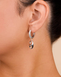 Bliss CZ Anchor Chain Micro Hoop Earrings - Sterling Forever