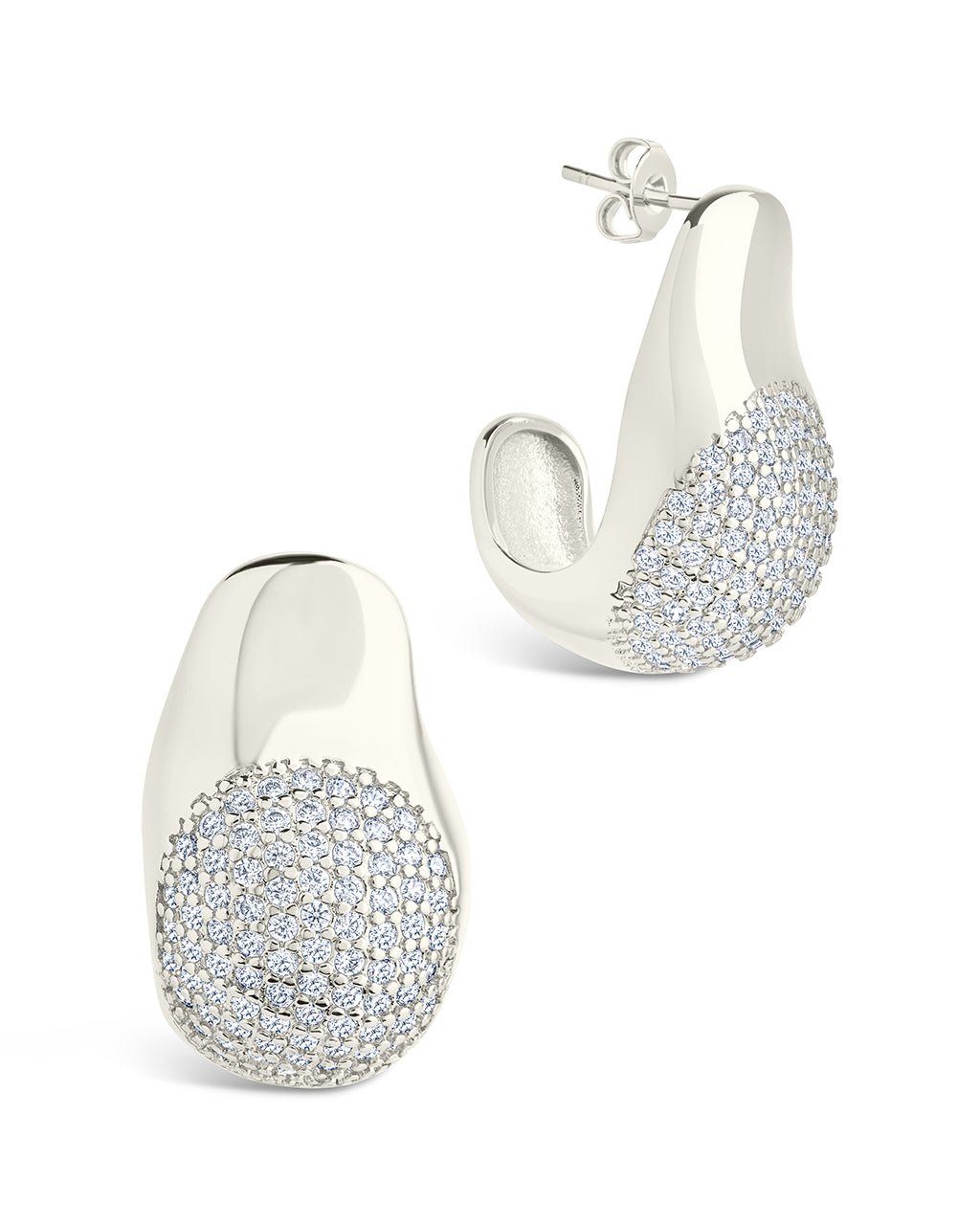 Wesley CZ Statement Huggie Hoop Earrings - Sterling Forever