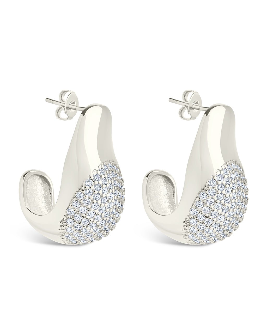 Wesley CZ Statement Huggie Hoop Earrings - Sterling Forever