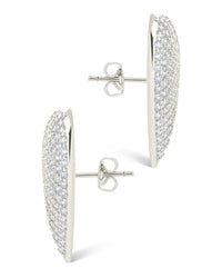 Disco Heart CZ Statement Stud Earrings - Sterling Forever