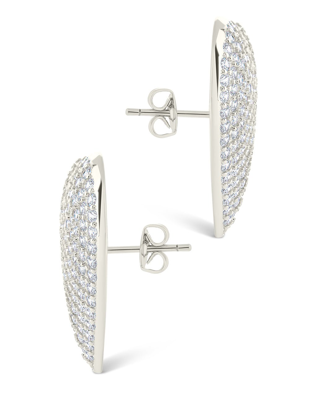 Disco Heart CZ Statement Stud Earrings - Sterling Forever