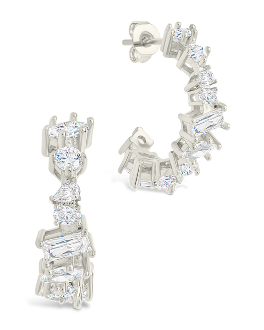 Keziah Geo Cut CZ Hoops