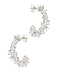 Keziah Geo Cut CZ Hoops - Sterling Forever