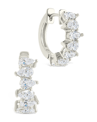 Carina Pear Cut CZ Hoops - Sterling Forever