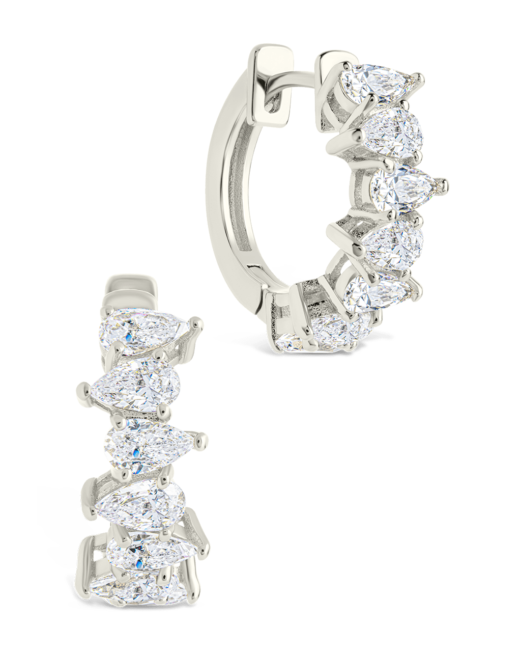 Carina Pear Cut CZ Hoops - Sterling Forever