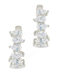 Carina Pear Cut CZ Hoops - Sterling Forever