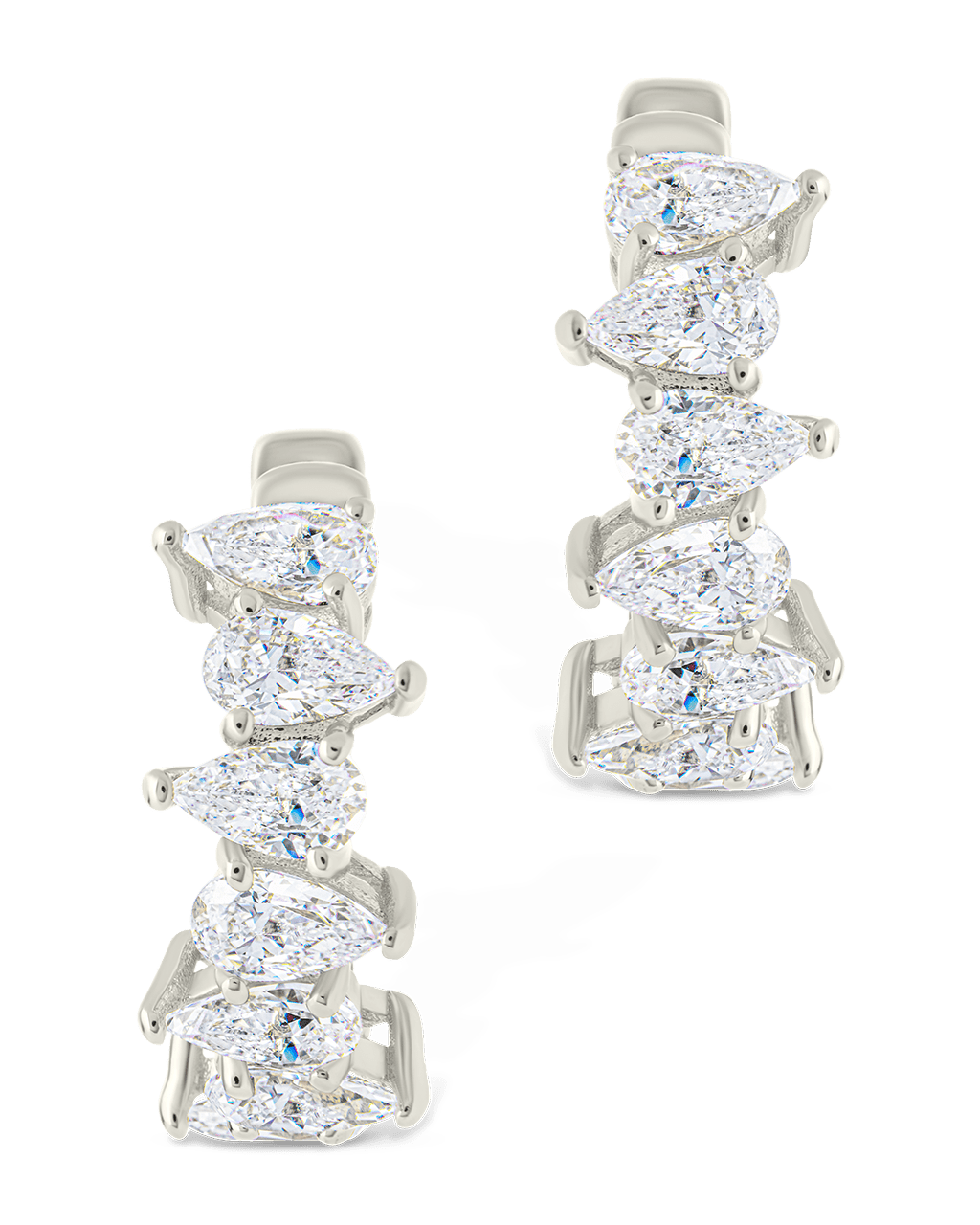 Carina Pear Cut CZ Hoops - Sterling Forever
