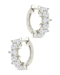 Carina Pear Cut CZ Hoops - Sterling Forever