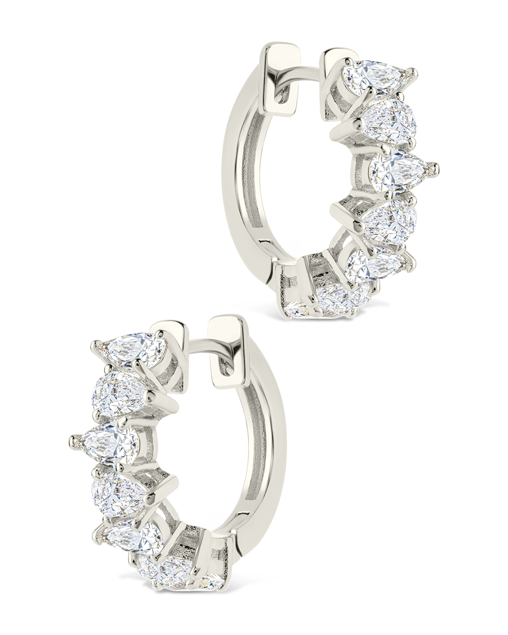 Carina Pear Cut CZ Hoops - Sterling Forever