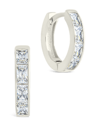 Anwen Emerald Cut CZ Hoops - Sterling Forever